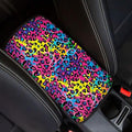 Leopard Print Auto Center Console Armrest Pad Universal Car Center Console Cover Seat Box Cover for Sedan, Van, SUV, Truck Car Accessorie
