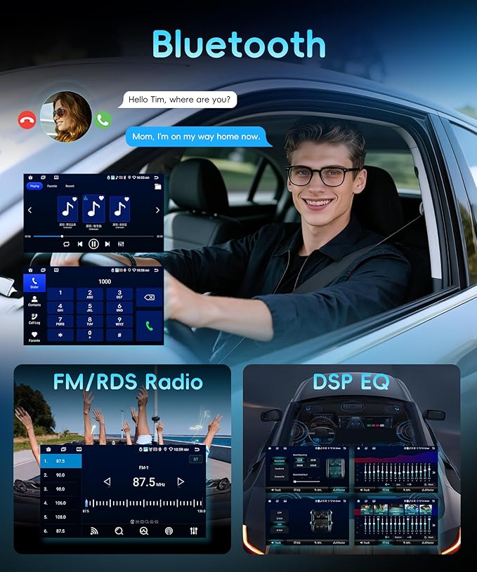 8 Core 6G+128G Android 15 Car Stereo for Ford Expedition 2007-2014 (Manual A/C), Wireless Carplay Android Auto, 9'' Touchscreen with GPS/Bluetooth/FM/DSP/5G-WiFi 360° Panoramic View Backup Camera SWC