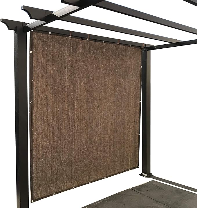 Alion Home Sun Shade Privacy Panel with Grommets and Hems on 4 Sides for Patio, Awning, Window, Pergola or Gazebo - Mocha Brown (10' X 18')