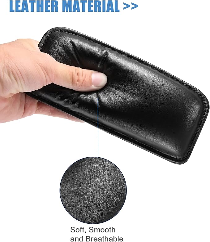 X AUTOHAUX Universal Car Center Console Knee Leg Elbow Cushion Pad Faux Leather Auto Armrest Knee Cover Support 18x8x3.2cm Black
