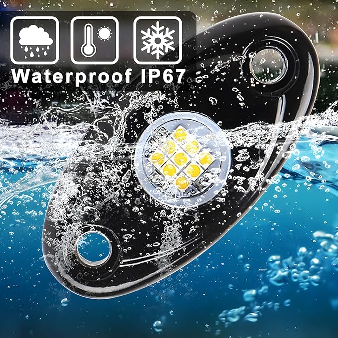 Rock Lights for Trucks, 4 Pods LED Rock Lights, IP67 Waterproof Neon Rock Lights Kits for Pickup ATV Off Road SUV, High Brightness Multifunction Underglow Lighting Glow Trail Rig Lamp (Yellow)