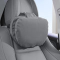 Car Headrest Pillow for Driving, Dual-Sided Leather Design Neck Pillow, Breathable Softness Neck Support, Universal Fit Head Rest Travel Pillow, Gray, 1 Pack