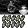 10 Pods Rock Lights Pure LED Lights for Car SUV Ambient Underglow Lights Waterproof Neon Trail Rig Lamp Lighting for Truck