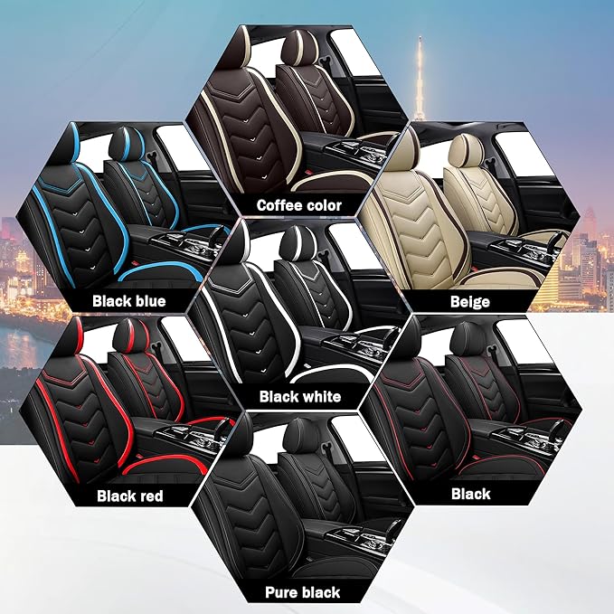 CTDS Car Seat Covers for Toyota Corolla 2000-2026, Stylish Sport Seat Cover, Premium Nappa Leather Car Seat Cover. Automobile Seat Covers Sets.(Standard 2 Seats/Coffee Color)