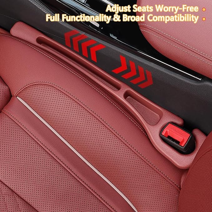 Car Seat Gap Filler Organizer of 2 - No Drop Seat Guard, Universal Car Seat Gap Filler, Durable Non-Slip Material, Easy 10-Second Install for Cars, Trucks & SUV (Black)