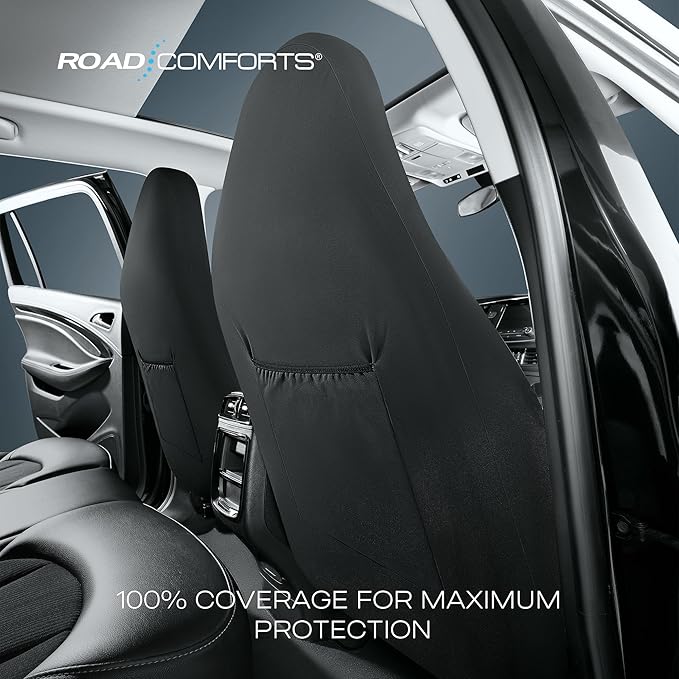 Road Comforts Baja Blanket Seat Covers Gray Diamond High Back Bucket Seat Covers - Jacquard Fabric, Airbag Compatible, Universal Fit for Cars, Trucks, SUVs, and Vans