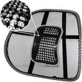 Black Lumbar Mesh Back Brace Support Office Home Car Seat Chair Ventilate Cool Cushion Pad with Massage | Breathable, Massage Beads for Ultimate Comfort (1 Piece)