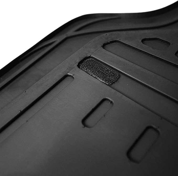 FH Group Automotive Floor Mats - Deep Dish Floor Mats, TPO Plastic Climaproof Floor Mats for Cars, Universal Fit, Trimmable Car Floor Mats, Full Set, Floor Mats for Sedan, SUV, Truck Floor Mats Black
