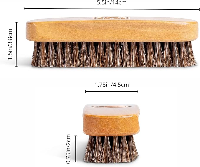 Rhino Wax - Baseball Glove Brush and Applicator Kit (5 Pack) - 1 Horsehair Scrubber for Basic Dirt Removal - 2 Dauber Brushes for Oil and Conditioner Application - 2 Microfiber Cloths for Wiping Down