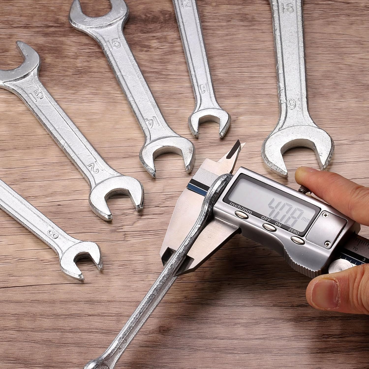 HARFINGTON Double Open End Wrench 24mm x 27mm Metric 15 Degree Offset Angle Small Flat Head Wrench Galvanizing Open Ended Spanner for Automotive Repair Furniture Assembly