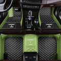 Custom Making Car Floor Mats for 98% Sedan SUV Car Protection Full Coverage Mats Anti-Slip Leather Floor Liners All Weather Car Floor Mats (Black+Green Side)