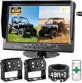 10.1" 2-Wired Backup Camera System, DVR Dual Screen Rear View Camera, IP69 Waterproof IR Night Vision, 20G Vibration-Proof for Trailer/Tractor/Truck/Combine/Skid Steer/Heavy Equipment/UTV, Y3
