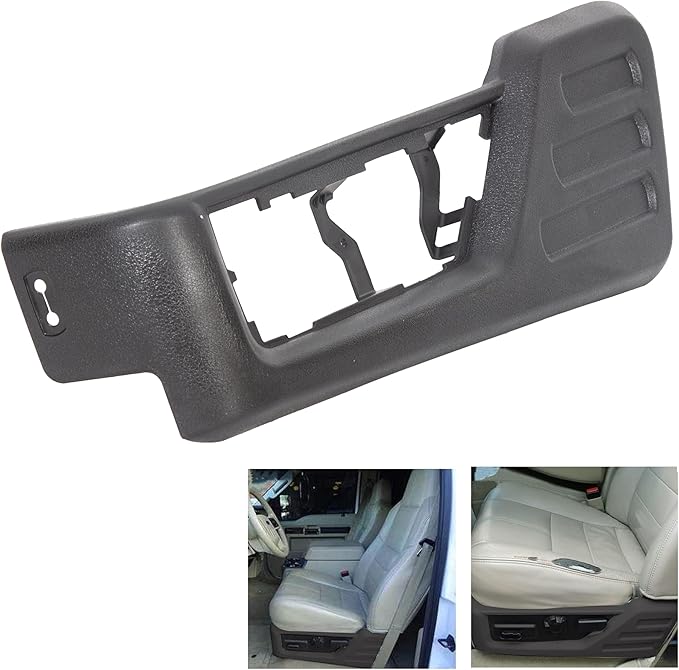 ECOTRIC Black Front Driver Seat Cushion Panel Trim Compatible with 2008-2010 Ford F250 F350 F450 F550 Super Duty Replacement for 8C3Z-2562187-CB