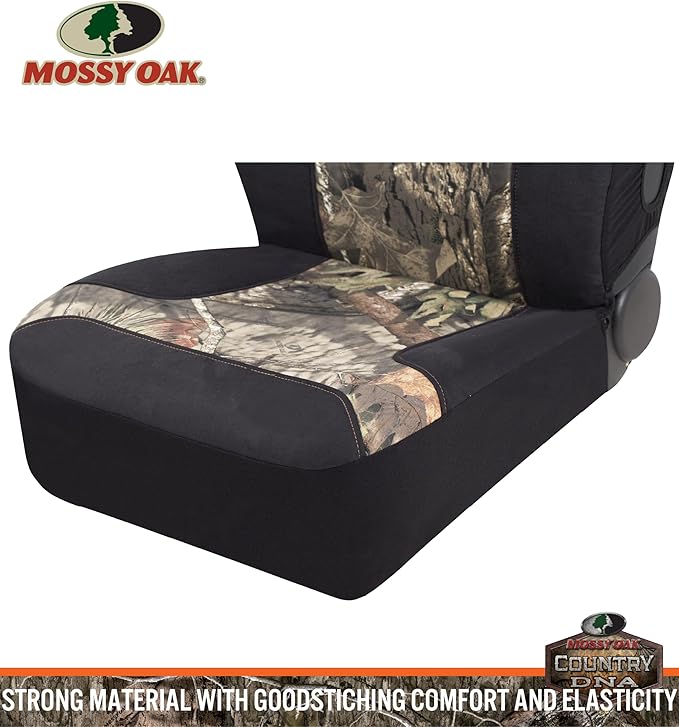 Mossy Oak High Back Camo Seat Covers, Airbag Compatible, Large Size to Fit Truck Seats - Made with Cotton & Suede Fabric - Official Licensed Product