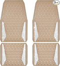 CAR PASS Bling Diamond Car Mats Rubber Floor Mats Full Set Anti-Slip 3D Rhombus Waterproof Trim to Fit Liner Universal Glitter Crystal Sparkly Shining Rhinestone Girl Women SUV Sedan Van, Beige Rubber