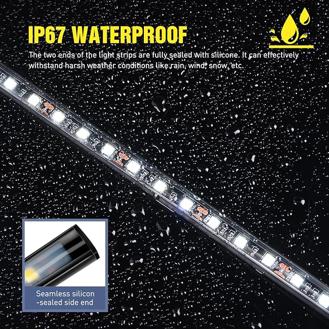 Nilight Under Hood Light Strip 30LED Waterproof Underhood Work Light with On/Off Switch Blade Fuse Engine Bay Repair Light White 12V for Car Truck SUV