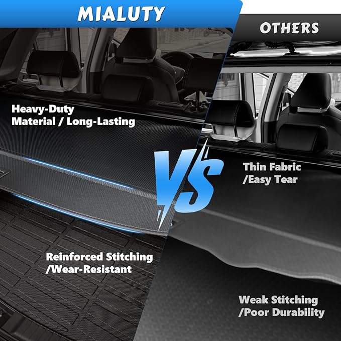 MIALUTY® Cargo Cover for 2025 2026 Chevy Equinox Retractable Trunk Cover Equinox Accessories Anti-Peeping Anti-Theft Privacy Screen,Trunk Luggage Shield Shade Carbon Fiber Texture