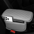 Center Console Cover for Cars Fit for Jeep Cherokee Leather Armrest Covers with 2 Storage Bags(Grey)
