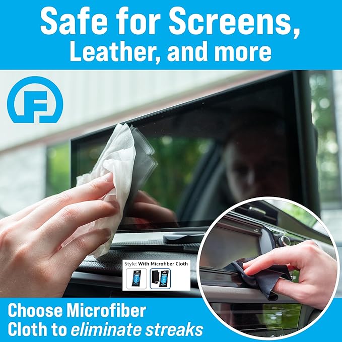 Fortress Car Interior Wipes (25 ct, Pack of 25) for Car Interior Cleaning, Dashboard, Seats, Detailing, and Steering Wheel [Travel Size] Skin-Safe Car Interior Cleaner Supplies