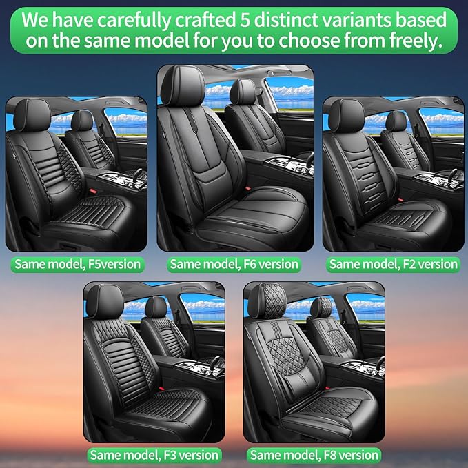 Fit Corolla Car Seat Covers for Toyota Corolla 2000-2024 2025 2026 -Upgraded Premium Waterproof & Breathable Leather,Airbag Compatible,All-Weather Seat Cushion Protector,Full Set,Black