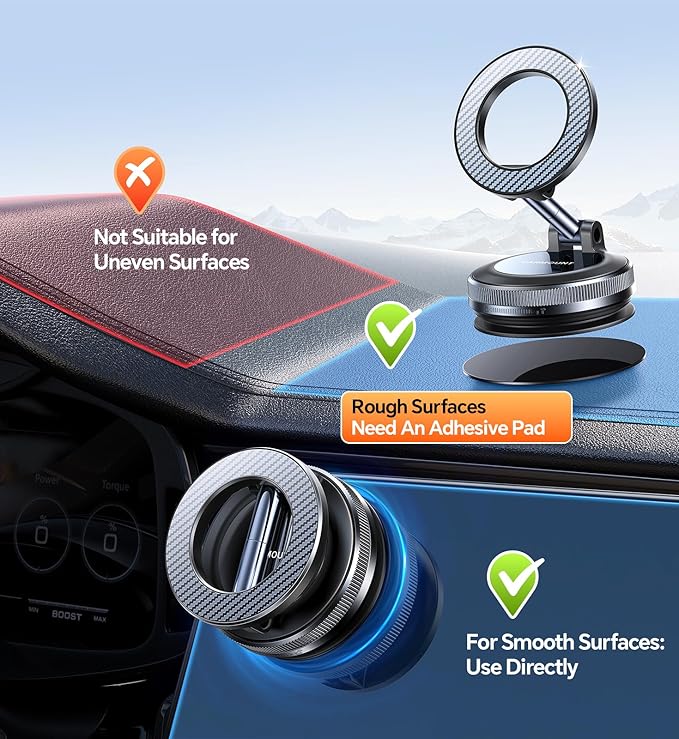 for Magsafe Car Mount carmount 2.0 Magnetic Phone Mount【True Military-Grade Durability】 Vacuum Magnetic Phone Holder for Car Tripod Cell Phone Car Mount Gifts for Mothers Day for iPhone 17 16 Samsung