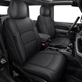 AOMSAZTO Front Car Seat Covers for Jeep Gladiator JT 2020 2021 2022 2023 2024 2025 2026 Custom Fit Car Seat Cover - Front Row Only Faux Leather (Black)