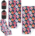 1 Pack Car Seat Towel Covers with Storage Bag 63 x 32 Inch Athletic Running Towel Seat Sweat Washable Non Slip Cover Gift for Car Outdoor Sport Activities (Summer Flower Hibiscus)