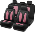 Skechers Memory Foam™ Car Seat Cover Full Sets, Hexcomb Breathable Thick Seat Covers, Airbag Compatible, Automotive Comfort & Protection for Most Cars,Van,Trucks, SUVs (Pink,Full Set)