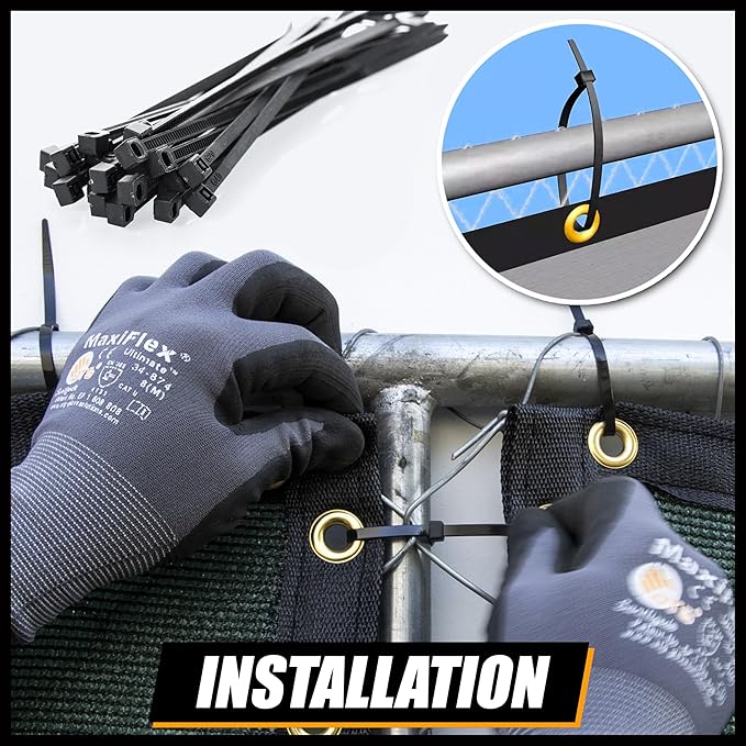 Royal Shade Custom Size 6' x 129' Green Fence Privacy Screen Windscreen Cover Netting Mesh Fabric Cloth - Cable Zip Ties Included (We Make Custom Size)