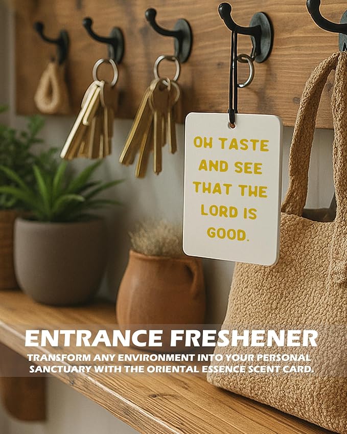 Yellow Lemon Tulip Floral Christian Cologne Car Air Freshener 4 Pcs, Trendy Yellow Religious Hanging Air Freshener for Cars Bathroom Dorm Books Decor, Christian Accessories Gifts for Women Girls
