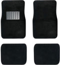 C.P.R. New Carpet Car Floor Mats 4 Pc Set for Cars Trucks SUVS with Heel Pad -Front and Rear Mats Universal Classic Matching Heel Pad (Black)