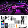 MICTUNING Car LED Interior Strip Light, 8 in 1 RGB Multicolor with 400 inches Fiber Optic Ambient Lighting Kits with Remote and APP Control, Car USB LED Strip Lights with Music Sync Mode