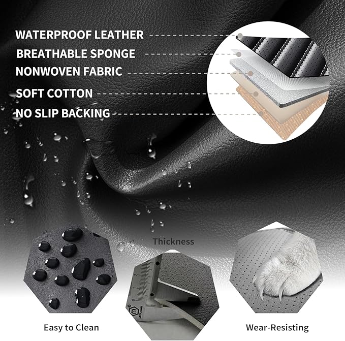Car Seat Covers Full Set Fit for Toyota Corolla Cross 2021-2025,2026, Premium Faux Leather Car Seat Protector, Breathable, Anti-Slip, Comfortable & Durable (Black&White,Full Set)