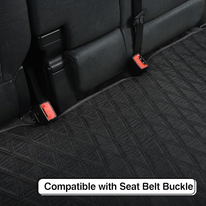 Leader Accessories Universal Black Faux Linen Rear Car Seat Cover Size S - Bench Seats Protector for Most Vehicles Cars Truck SUV - Bottom Auto Seat Cushion Pad Mat with Anti Slip Back