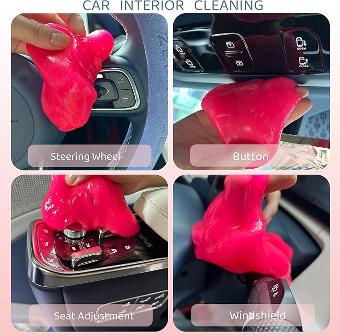 12-Pack Car Cleaning Gels Car Interior Cleaner Putty Slime Auto Detailing Tools Universal Dust Removal Cleaning Kit for Car Accessories Vents 3C Office Four Scented