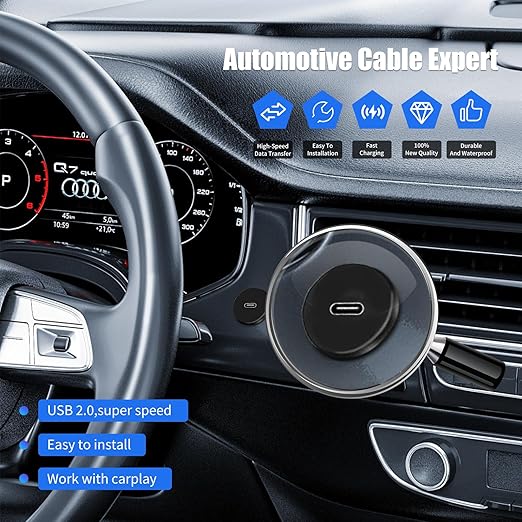 Single Port USB A 2.0 Male to Type C 2.0 Female Extension Cable,Flush Mount Waterproof Panel Cable for Car,Truck,Boat,Motorcycle Dashboard 3.3ft