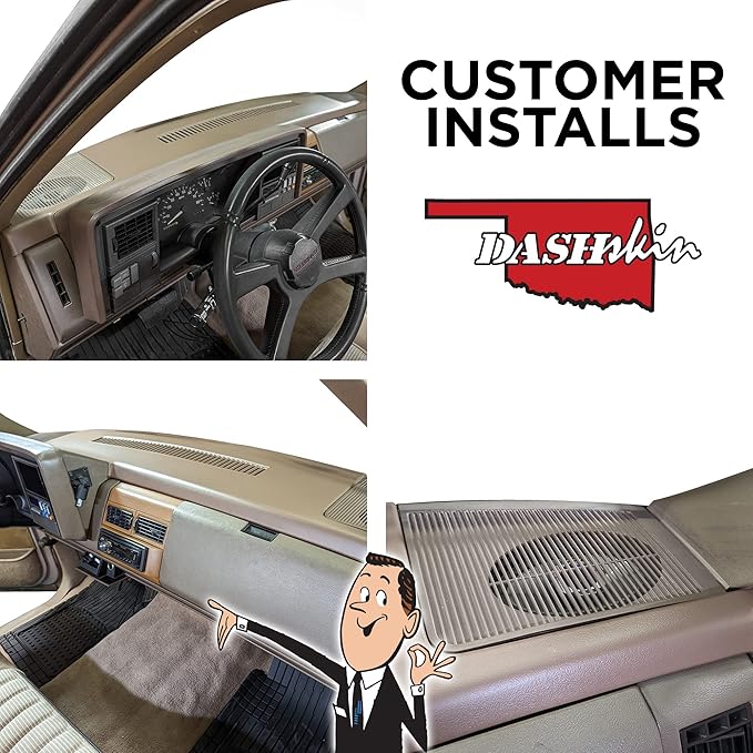 DashSkin Dash Cover Compatible with 1988-1994 C1500 C2500 C3500 K1500 K2500 K3500 Silverado Sierra Tahoe Yukon Suburban in Garnet (Burgundy) - Hard Molded Plastic Dashboard Cap
