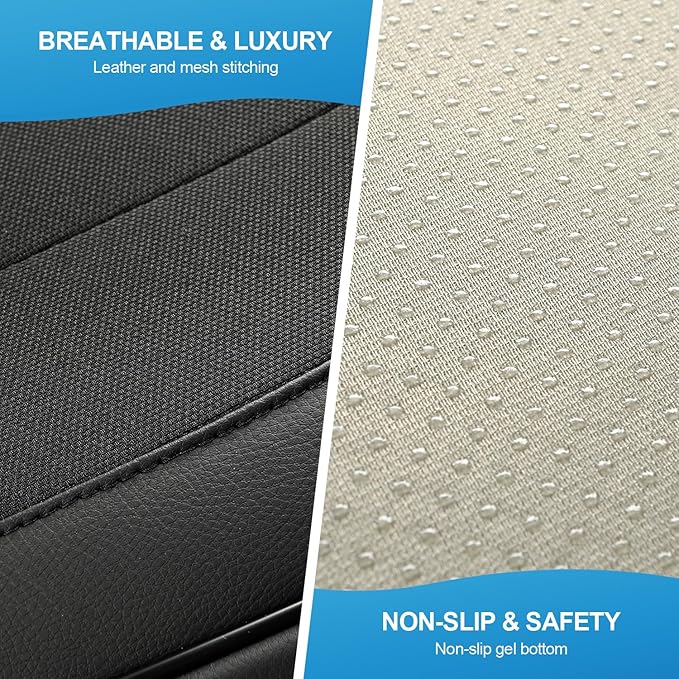 GIANT PANDA Bottom Car Seat Cover for Driver,Front Seat Cover with Memory Foam Cushion,Ideal for Long Drives,Relieves Sciatica and Tailbone Pain, Fits 95% of Vehicles, Black