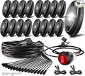 White Rock Lights,LEDMIRCY R1 LED Rock Lights Kit with Toggle Switch Wiring Harness 16PCS Luces para Carro for Trucks ATV UTV Under Glow Light High Power IP68 Waterproof