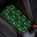 UNICEU St Patrick's Day Decor Automobile Interior Decor Lucky Green Leaf Print Armrest Cover for Women, Soft Car Center Console Armrest Protector Cover Pad