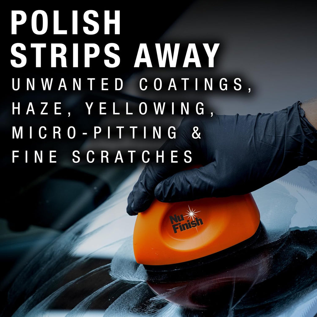 Nu Finish Glass Restore & Repel Kit, Two Step Regimen for Car Windshield, Includes Polishing Compound, Ceramic Sealant, Precision Applicator Tool, and 2 Reusable Sponges