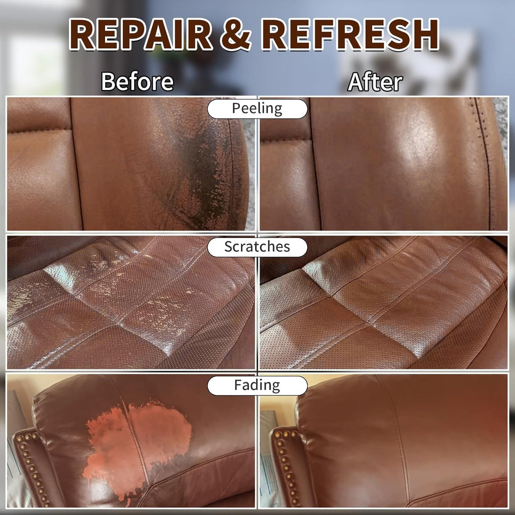 Medium Brown Leather Recoloring Balm with 100ml Mink Oil,Leather Couch Scratch Remover,Leather Repair kit for Vinyl Furniture and Car Interior,Leather Dye Paint,Mink Oil for Leather