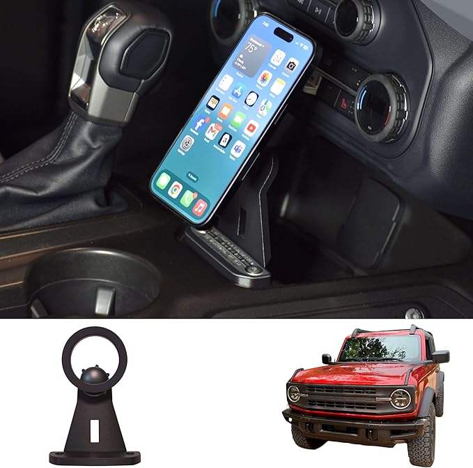 Magnetic Phone Mount Compatible with Ford Bronco 2021-2026 - 360° Tilt Swivel Adjustable Phone Holder for Bronco Accessories - Strong Hold for MagSafe Compatible Phones