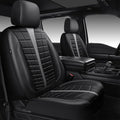CAR PASS 3D Air Mesh Seat Covers for Car, Leather Car Seat Cover Front Seats, Breathable Foam Premium Leather Mesh Front Seat Covers Universal Fit for Cars Sedans Trucks Vans SUVs, Black Gray