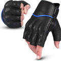 aasportx Motorcycle Gloves - Men's Leather Motorbike Gloves with Touchscreen Function - Non-Slip Pads for Men & Women