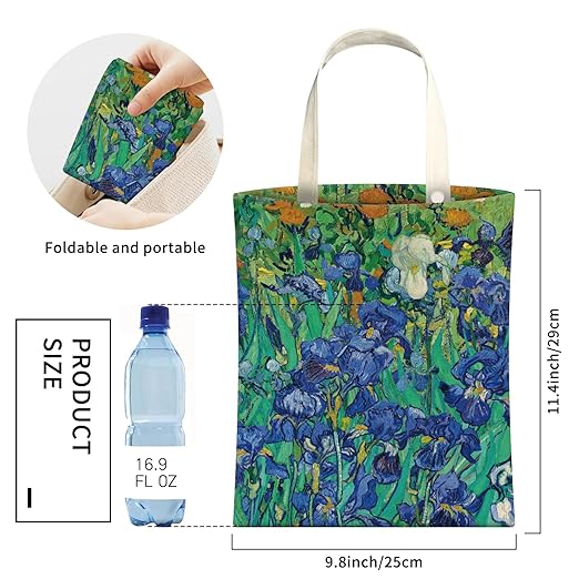 Cute Car Trash Can, Hanging Canvas Car Back Seat Organizer and Storage Bag, Funny Car Trash Bag For Travelling, Outdoor Abstract Green Blue Flower