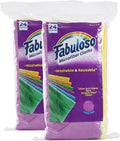 Fabuloso Microfiber Cleaning Cloths for Home & Car, Lint-Free Scratch-Free Rags for Glass, Kitchen & Wood, Reusable Machine Washable, Absorbent for Dusting & Wiping, Rainbow, 13 x 13 in, 24 Ct - 2 Pk