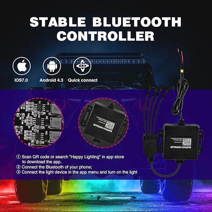 Nilight RGB LED Rock Lights Kit 8 PCS Underglow Multicolor Neon Light Pod with Magnetic Base Bluetooth App Control Flashing Music Mode IP68 Wheel Well Light for Truck ATV UTV RZR SUV