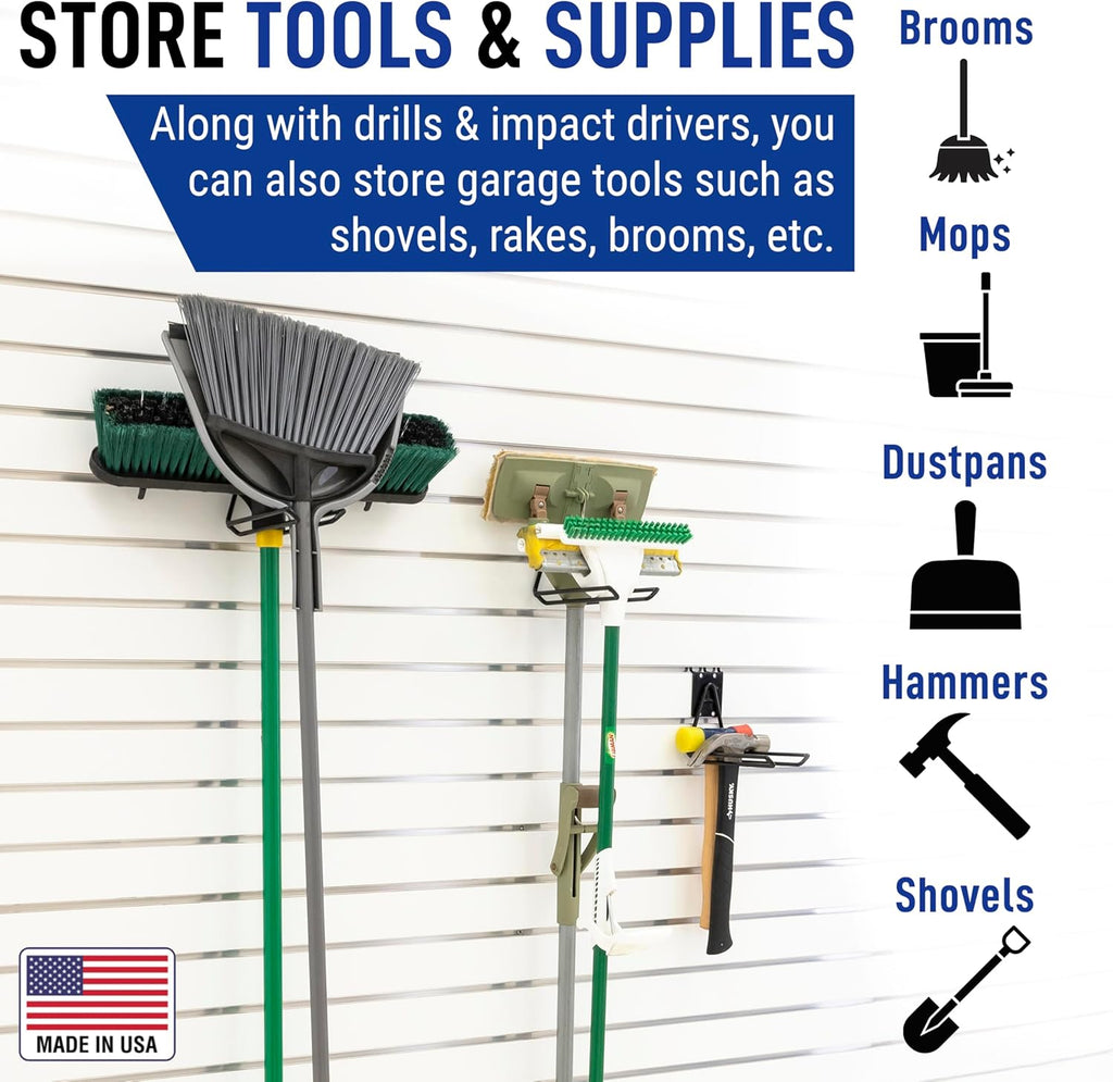 Victory Display Heavy Duty Garage Hooks | Garage Organization Hooks for Hanging Tools | Fits Pegboard & Slatwall | Garage Tool Organizer | Ladder Hangers | Wall Mount Storage Rack | 5-Pack
