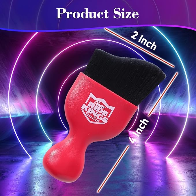 Car Interior Detailing Brush, Soft Bristle Auto Dashboard Dust Cleaner with Cover for Car Vents, Leather & Computer, Cleaning Supplies Gifts for Men Women - Red, 2 Packs